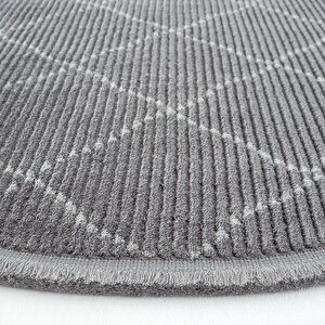 Cool Halı Vetrina 3606 Antrasit Yumuşak Halı Kilim Salon Mutfak Koridor Kesme Yuvarlak Makine Halısı