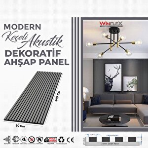 Keçeli̇ Dekorati̇f Akusti̇k Ahşap Panel – Antrasi̇t Gri̇