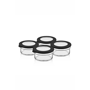 4 Adet 415 Ml Silikon Kapak Cam Kahvaltı Seti Saklama Kabı Mit1086