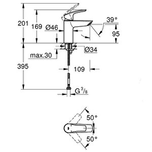 Grohe Eurosmart Tek Kumandalı Lavabo Bataryası S-boyut - 324672433