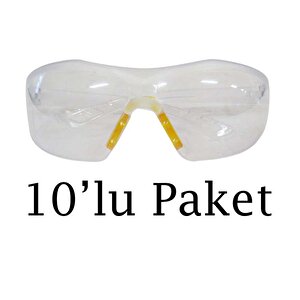 Gözlük İş Güvenlik İçin Şeffaf 10'lu Paket
