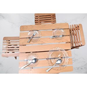 Piknik Seti Katlanabilir 90392 Kayın Ağacı Az Yer İşgal Eder Çok İş Yapar El Yapım