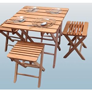 Piknik Seti Katlanabilir 90392 Kayın Ağacı Az Yer İşgal Eder Çok İş Yapar El Yapım