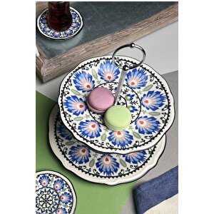 Jamuor Roys Fulya Porselen Katlı Kurabiyelik Aparatlı ( 21cm+26cm )