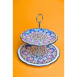 Jamuor Roys Fulya Porselen Katlı Kurabiyelik Aparatlı ( 21cm+26cm )