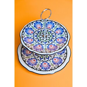 Jamuor Roys Fulya Porselen Katlı Kurabiyelik Aparatlı ( 21cm+26cm )