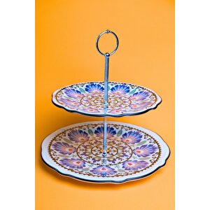 Jamuor Roys Fulya Porselen Katlı Kurabiyelik Aparatlı ( 21cm+26cm )