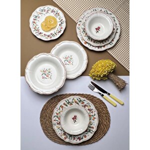 Tabak Evi̇ Fulya Food Garden Porselen Yemek Takımı 6 Kişilik 24 Parça