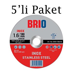 Kesme Taşı 180x16 Inox 5'li Paket