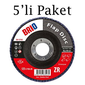 Flap Disk 125xp80 Zr 5'li Paket