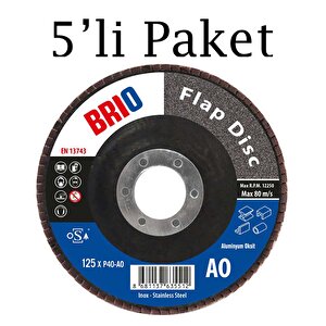 Flap Disk 125xp40 Ao 5'li Paket