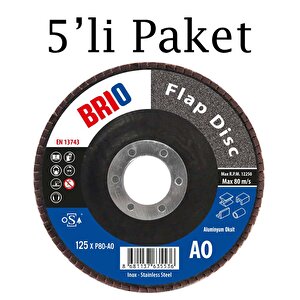 Flap Disk 125xp80 Ao 5'li Paket