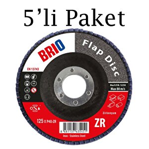 Flap Disk 125xp40 Zr 5'li Paket