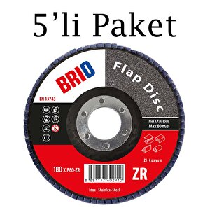 Flap Disk 180xp60 Zr 5'li Paket