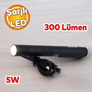 Beyaz Işık  Kamp Lambası Gece Aydınlatma 5 W Led Sağlam El Feneri Şarjlı Modlu Işıldak