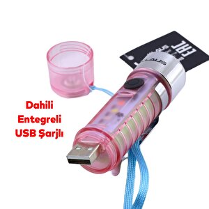 Mıknatıslı Beyaz Işık Kamp Lambası Anahtarlık Led El Feneri Usb Şarjlı Işıldak Acil Sos Işık Modlu