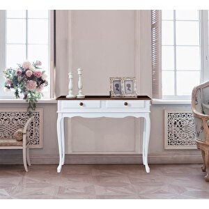 Wooding 85 Cm Çekmeceli Masif Beyaz Ceviz Antre Dresuar