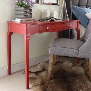 Wooding 110 Cm Masif Kırmızı Lake Bonamy Çalışma Masası