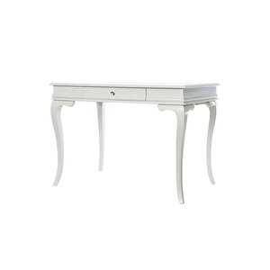 Wooding 110 Cm Çekmeceli Masif Beyaz Lake Çalışma Masası