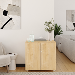 Dosya Dolabı, Kitaplık, Kilitlenebilir Dolap, Ahşap Dolap, Meşe Rengi 80cm