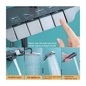 Piano-c Plus Siyah Duş  Sistemi Uzun