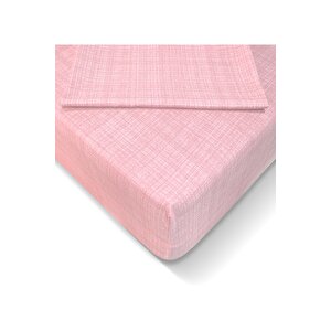 Ranforce 160*200 Cm Lastikli Çarşaf Seti Toz Pembe-160x200
