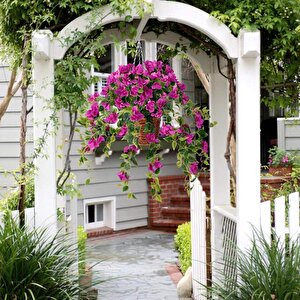 Yapay Çiçek Sarkaç Sepette Begonvil Bodrum Çiçek Sepeti Mor