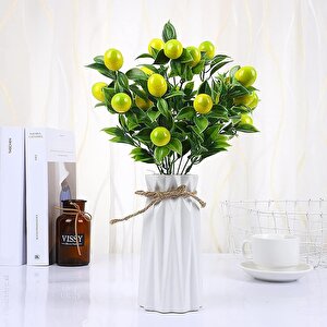 3lü Set Yapay Limon Demeti Yapay Çiçek 30*20cm Yeşil Yapraklı