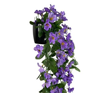 Yapay Çiçek Saksıda Sarkan Çiçek Mor Begonvil 70*25