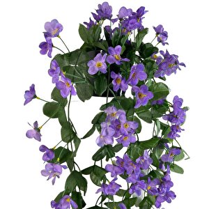 Yapay Çiçek Saksıda Sarkan Çiçek Mor Begonvil 70*25