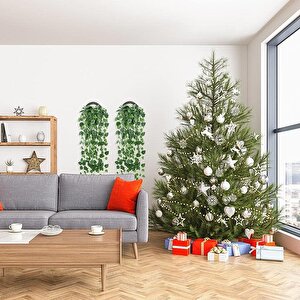 Yapay Çiçek Sarmaşık Sarı Yeşil Yaprak Desenli 9dallı Sarkan Bitki