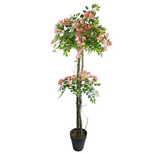 Yapay Ağaç Pembe Begonvil Ağacı 2gövdeli Doğal Salex Dallar 2katlı 180cm