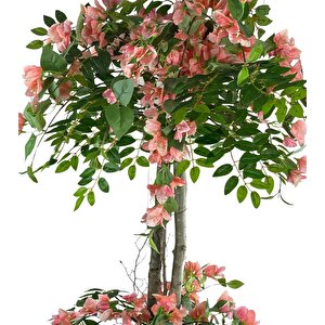 Yapay Ağaç Pembe Begonvil Ağacı 2gövdeli Doğal Salex Dallar 2katlı 180cm