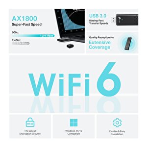 Tp-link Archer Tx20u Ax1800 Çift Bant Wi̇-fi̇ 6 Kablosuz Usb Adaptör