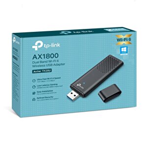Tp-link Archer Tx20u Ax1800 Çift Bant Wi̇-fi̇ 6 Kablosuz Usb Adaptör