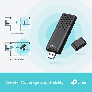 Tp-link Archer Tx20u Ax1800 Çift Bant Wi̇-fi̇ 6 Kablosuz Usb Adaptör