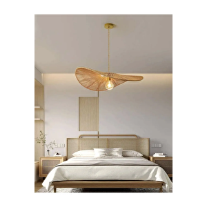 Rattan Nordic Boheme Tasarım Avize Hasır Ip Avize 1.sınıf Kalite Naturel Ferahlık Katar
