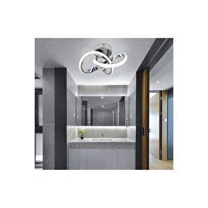 Modern Plafonyer Salon Mutfak Oturma Odası Led Avize Boomerang Led Avize Krom Ledli Avize