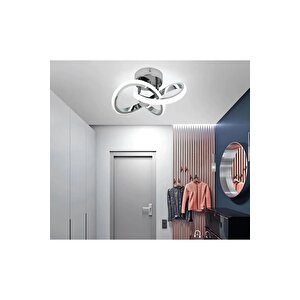 Modern Plafonyer Salon Mutfak Oturma Odası Led Avize Boomerang Led Avize Krom Ledli Avize