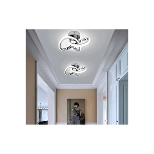 Modern Plafonyer Tavan Led Avize Salon Mutfak Oturma Odası Avize Krom 2 Adet Set Fiyat