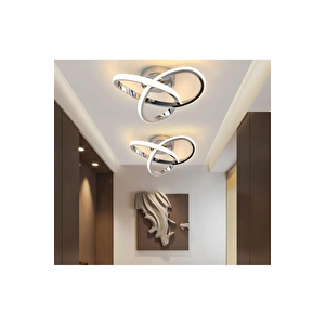 Modern Plafonyer Tavan Led Avize Salon Mutfak Oturma Odası Avize Krom 2 Adet Set Fiyat