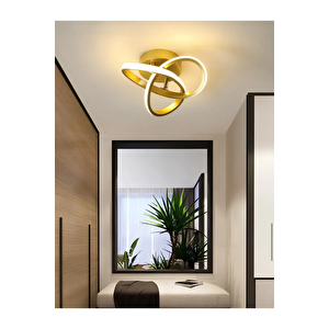 Modern Plafonyer Salon Mutfak Oturma Odası Avize Boomerang Led Avize Eskitme Gold Gün Işığı 4000k
