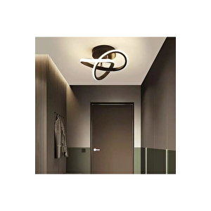 Modern Plafonyer Tavan Salon Mutfak Oturma Odası Avize Boomerang Led Avize Siyah