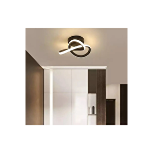 Modern Plafonyer Tavan Salon Mutfak Oturma Odası Avize Boomerang Led Avize Siyah