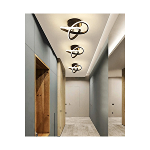 Modern Plafonyer Tavan Salon Mutfak Oturma Odası Avize Boomerang Led Avize Siyah