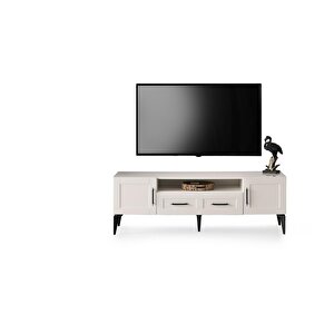 Çakıl Mdf Modern Çekmeceli Tv Sehpası 160cm Ekru