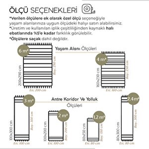 Monako Art 01 Hasır Dokulu Balkon Halısı İthal Sisal Halı Yolluk Bordürlü Mutfak Halısı 200x290 cm