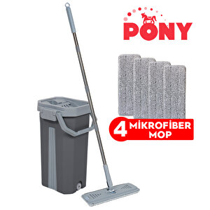 Gri̇ Tablet Mop 4 Adet Yedekli̇ Temi̇zli̇k Seti̇
