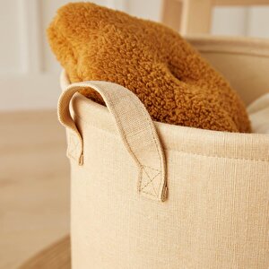 Ocean Home Textile Çocuk Odası Sevimli Zürafa Jüt Dokuma Kumaş Oyuncak Sepeti 33 X 40 Cm
