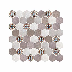 Hexagon Dijital Baskılı Cam Mozaik Fbdj 062